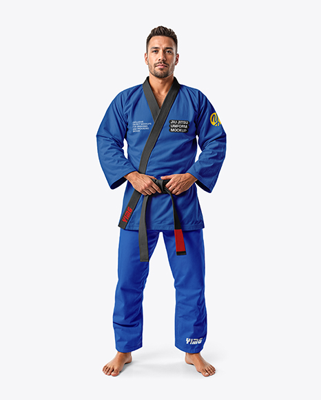 Man Wearing Jiu Jitsu Gi Uniform Mockup - Fabric mockup