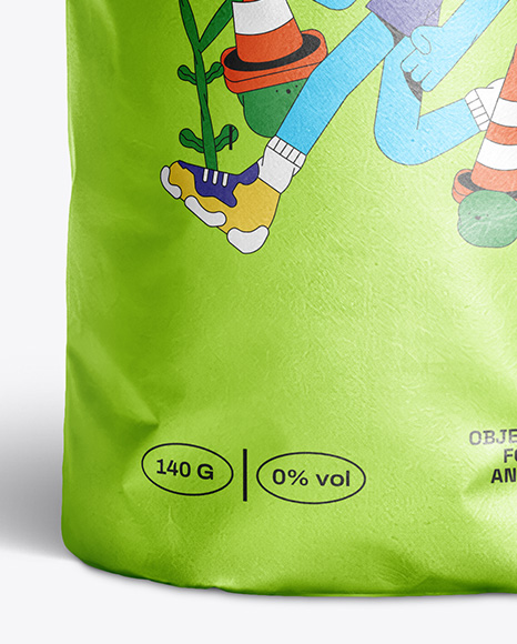 Matte Metallic Round Snack Package Mockup