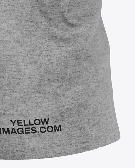 Heather T-Shirt Mockup - Back Half Side View