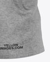 Heather T-Shirt Mockup - Back Half Side View