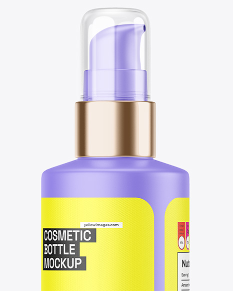 Matte Cosmetic Bottle with Pump Mockup