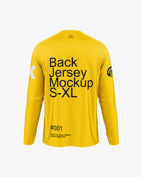 Raglan Long Sleeve Jersey - Back View - Jersey t shirt mockup