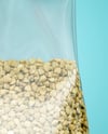 Transparent Package with Green Buckwheat Mockup
