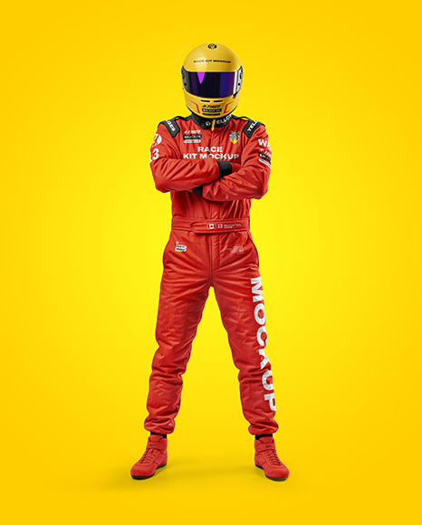 Man Wearing Racing Kit Mockup