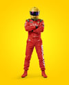 Man Wearing Racing Kit Mockup
