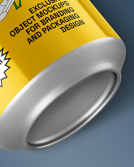 Aluminium Can With Glossy Finish Mockup
