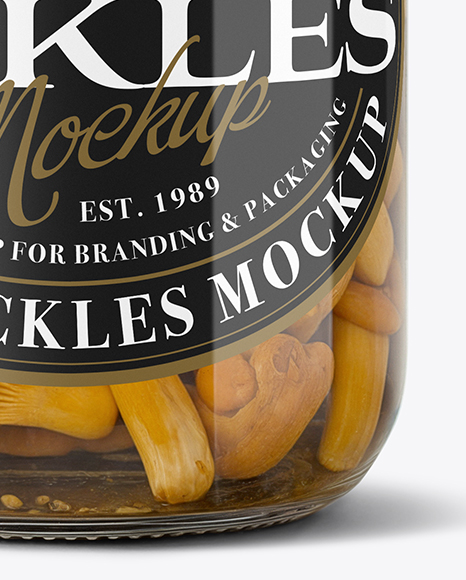 Jar with Chanterelles Mushrooms Mockup