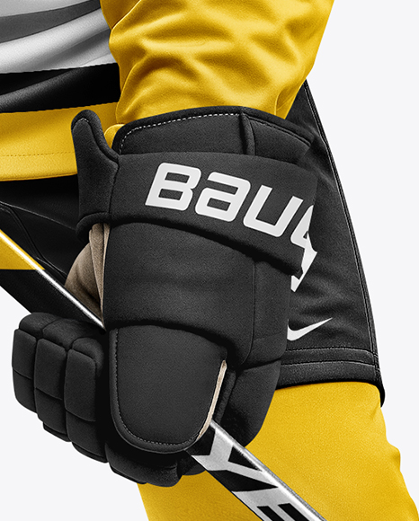 Man Wearing Full Ice Hockey Kit Mockup