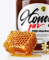 Clear Glass Jar with Buckwheat Honey Mockup