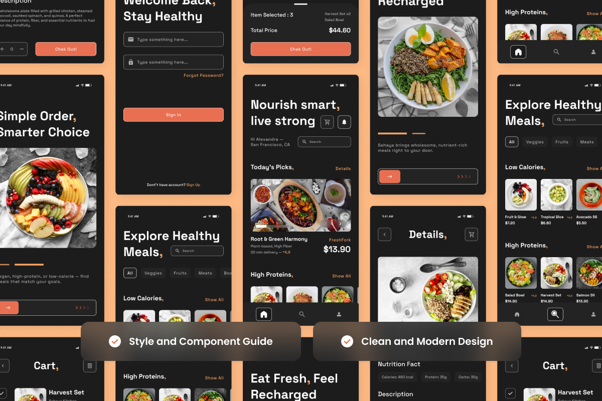 Sahaya – Organic Meal Planner App Design Template