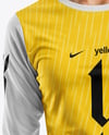 Female Soccer Goalkeeper Wearing Long Sleeve Jersey and Shorts Mockup