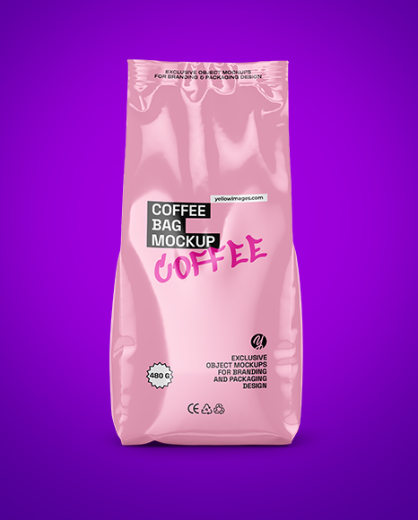 Glossy Coffee Bag Mockup