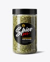 Plastic Jar with Dried Tarragon Mockup