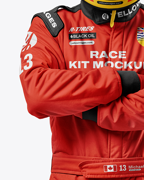 Man Wearing Racing Kit Mockup