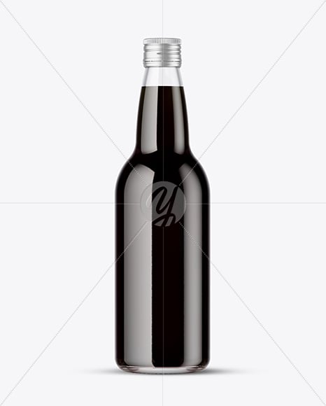 Bottle with Dark Drink Mockup