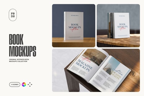 Interior Book Mockups - Stationery Mockups