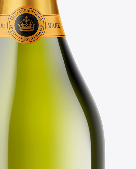 Green Glass Champagne Bottle Mockup