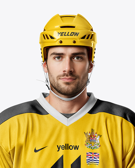 Man Wearing Full Ice Hockey Kit Mockup