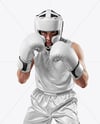 Man Wearing Boxing Kit with Jersey and Shorts Mockup
