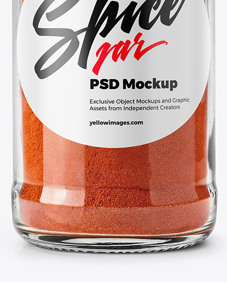 Spice Glass Jar with Sweet Paprika Mockup
