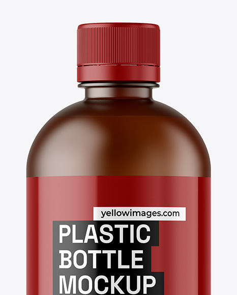 Frosted Amber Cosmetic Bottle Mockup