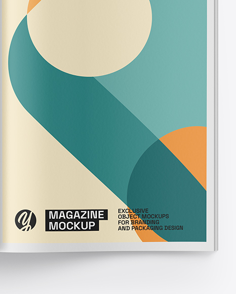 Opened Magazine Mockup - Top View