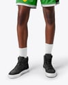 Black Woman with Afro Hairstyle Wearing Full Basketball Kit Mockup