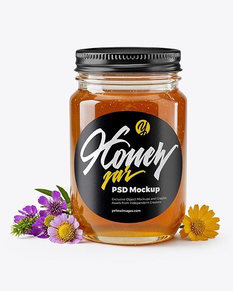 Glass Jar Wildflower Honey with Honeycomb