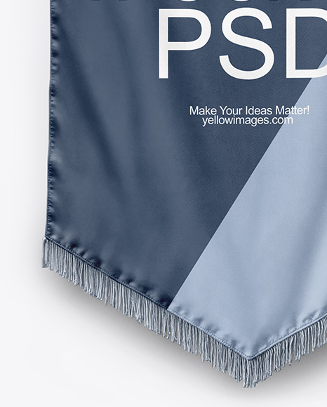 Vertical Flag With Metallic Pole Mockup