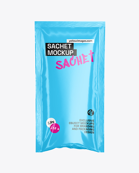 Glossy Sachet Mockup