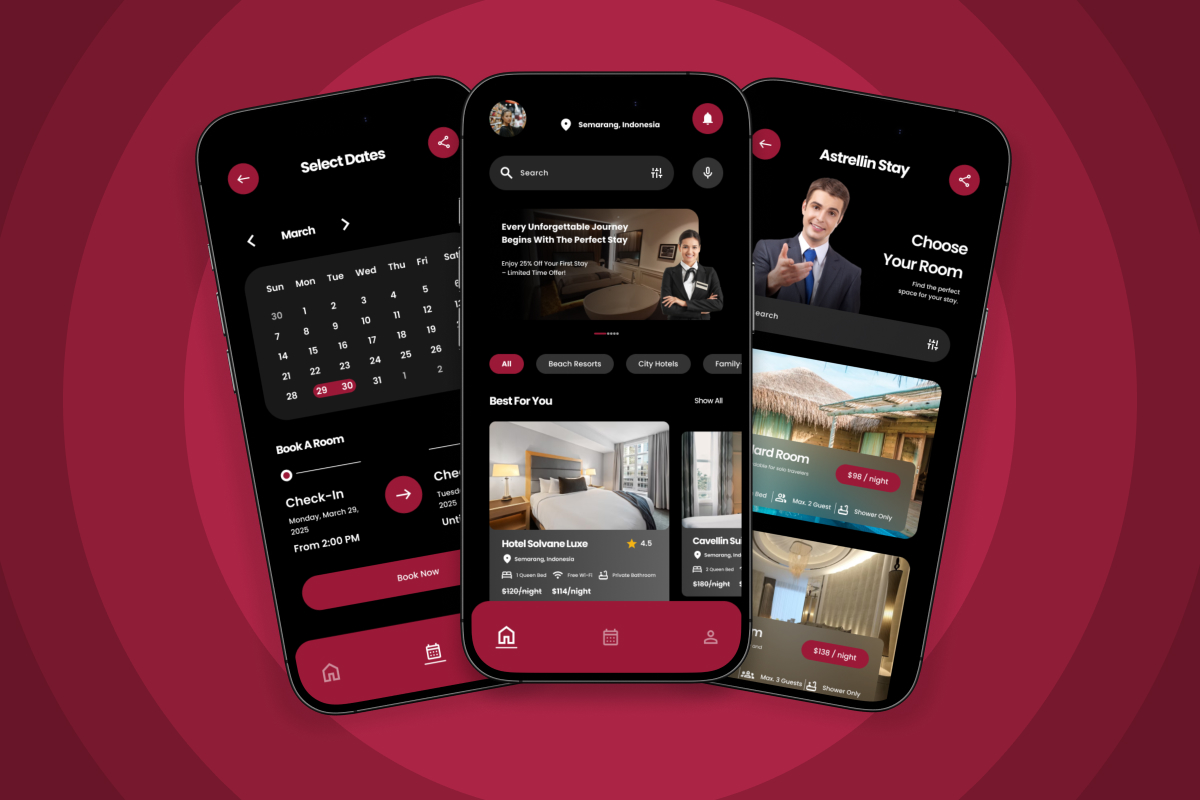 Caventra – Hotel Booking App Design Template