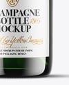 Green Glass Champagne Bottle Mockup