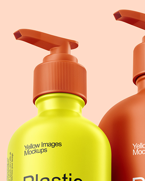 Pump Bottles with Tubes Mockup