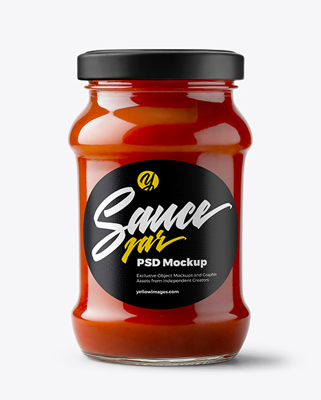 Glass Jar with Tomato Paste Mockup