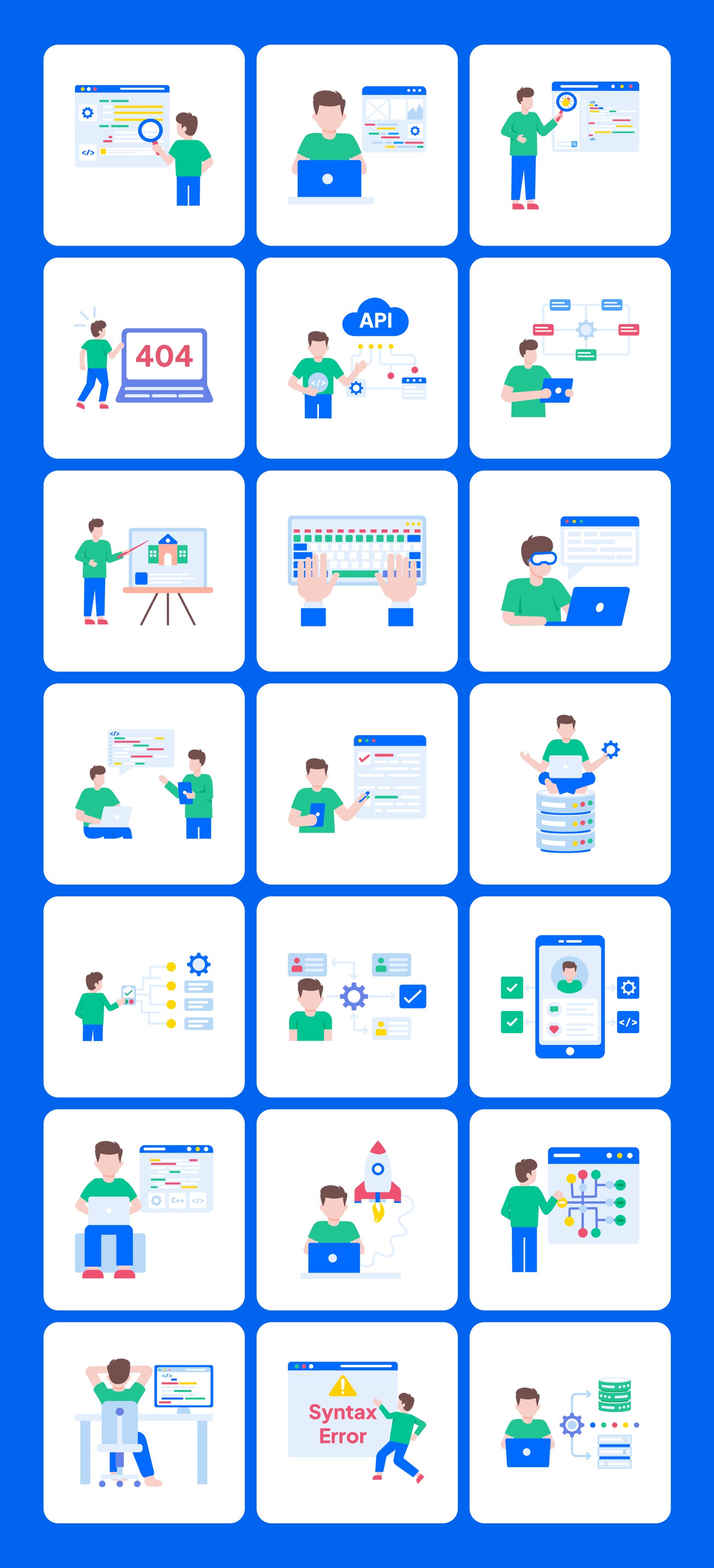 Software Developer Illustration Set