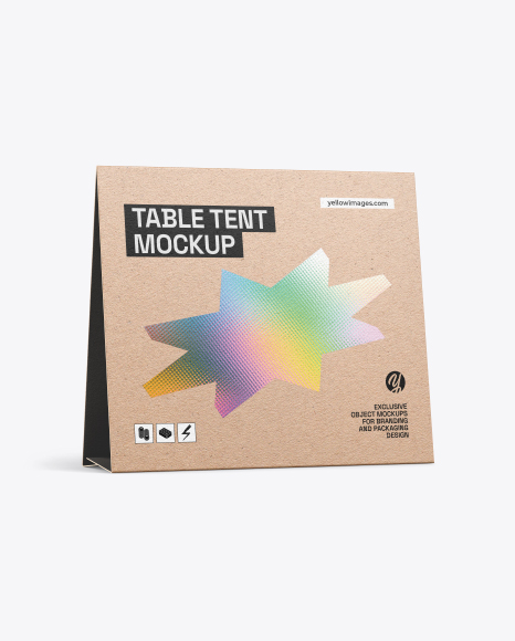 Kraft Paper Table Tent Mockup - Visiting card mockup