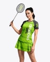 Woman Wearing Badminton Uniform Mockup