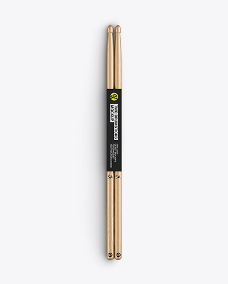 Glossy Wooden Drumsticks Mockup
