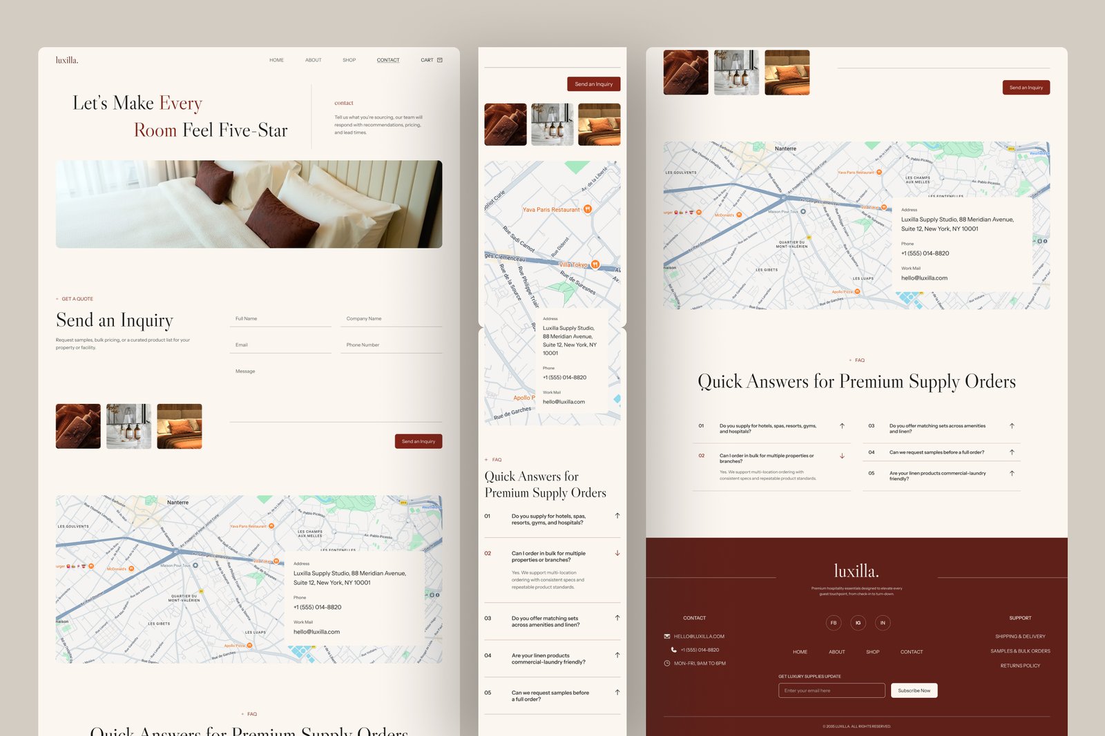Luxilla - Hospitality E-Commerce Website UI Figma Template