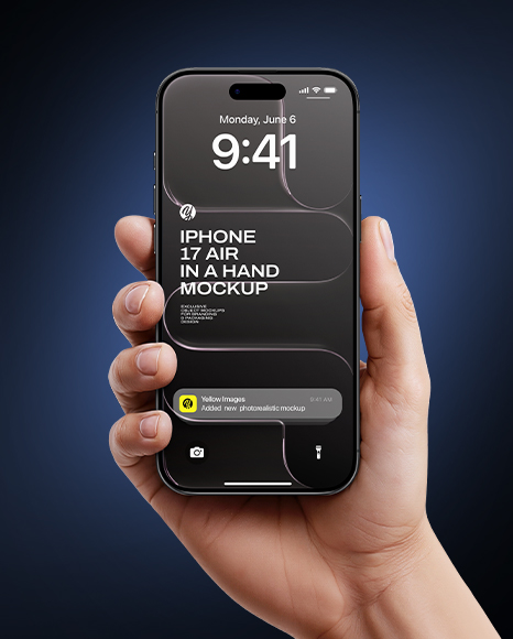 iPhone 17 Air Space Black in a Hand Mockup