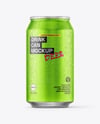 330ml Matte Metallic Drink Can with Drops Mockup