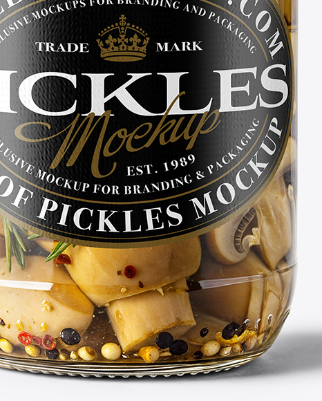 Glass Jar with Sliced ​​Champignons Mockup