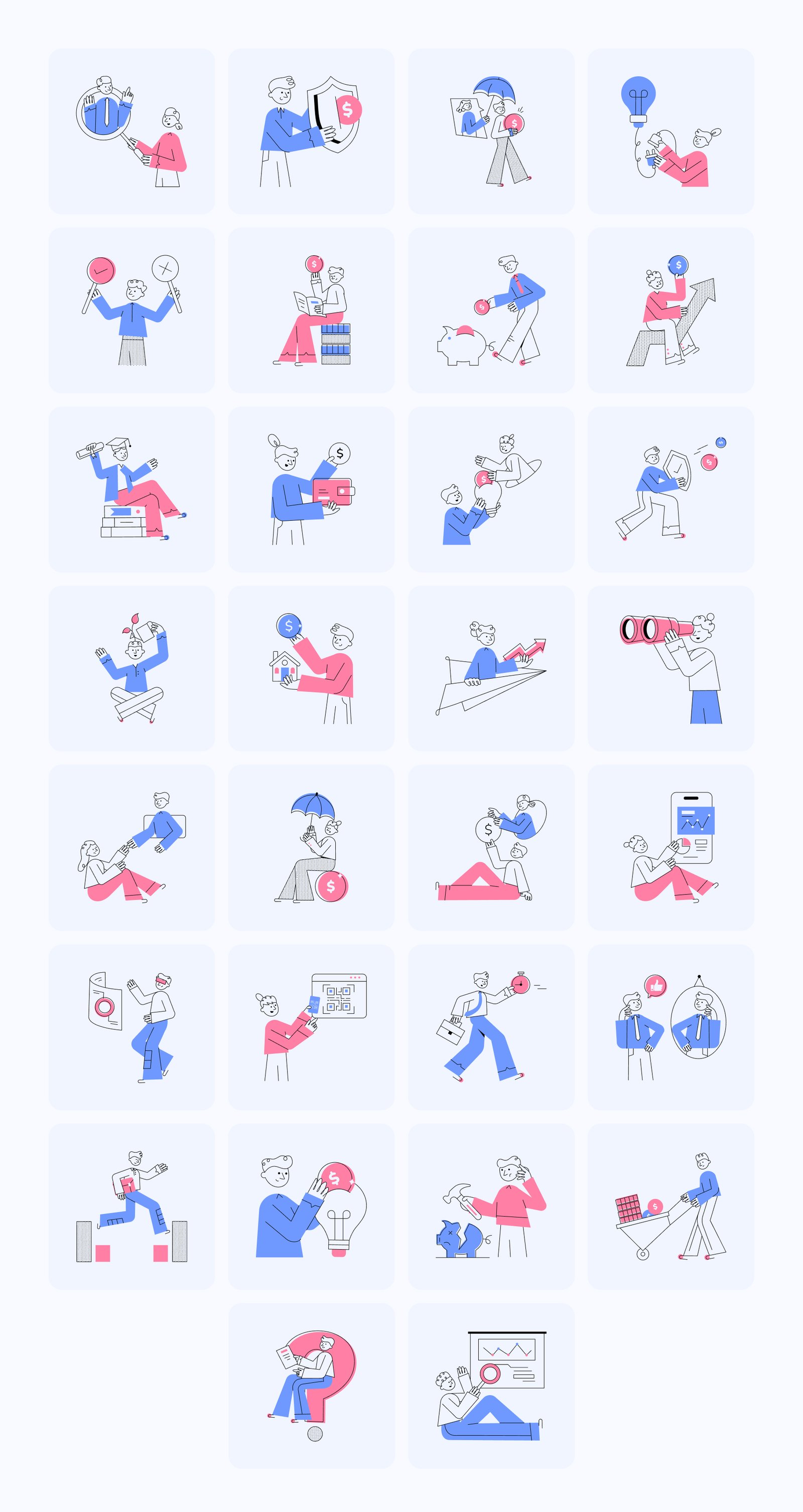 Professional Growth Illustration Set