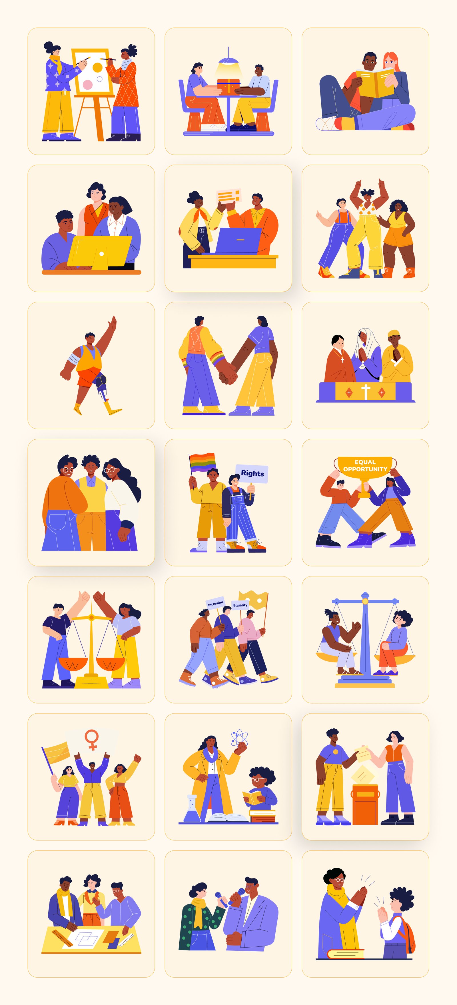 Equality Illustrations Art Set