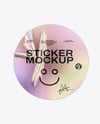 Iridescent Round Sticker Mockup
