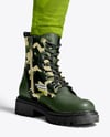 Combat Boots on Women's Legs with Leggings Mockup