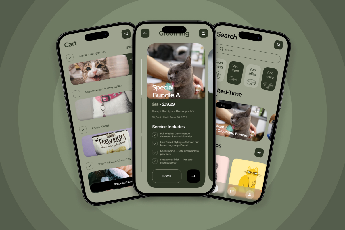 Pawpi – Pet Grooming &amp; Shop App Design Template