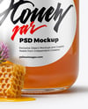 Clear Glass Jar with Clover Honey Mockup