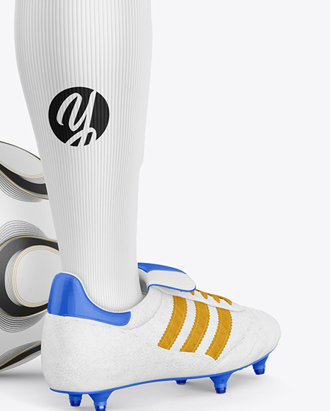 Full Soccer Kit w/ Mannequin Mockup - Back Half Side View