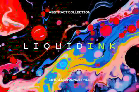 Abstract Liquid Ink Backgrounds Collection - Graphics
